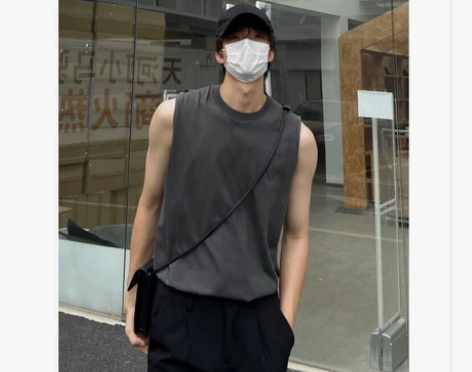 运动纯色背心男士夏季无袖宽松潮牌健身百搭纯棉坎肩篮球T恤马甲...