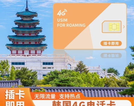 韩国4G电话卡无限流量首尔济州岛釜山SK3...