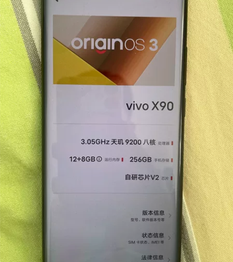 自用vivoX90黑色12+256 纯原机...