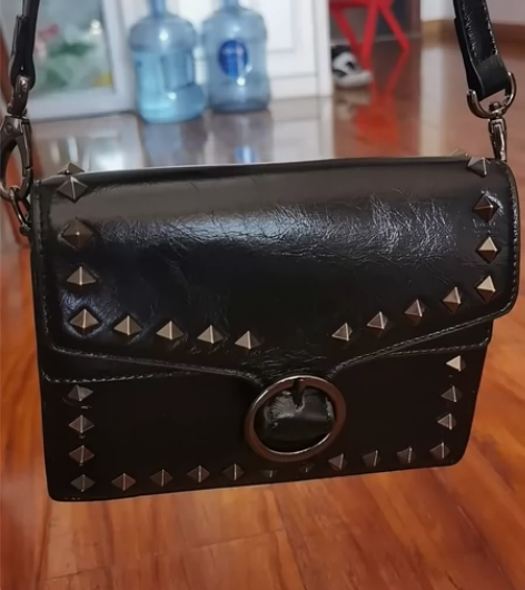 兰诺牛皮铆钉风琴小包,适合酷酷的女生,材质纯牛皮,当时冲着牛... 兰诺牛皮铆钉风琴小包,适合酷酷的女生,材质纯牛皮,当时冲着牛...