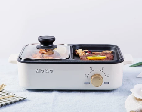 欧汇家用多功能涮烤火锅烧烤煎煮一体锅烧烤炉...