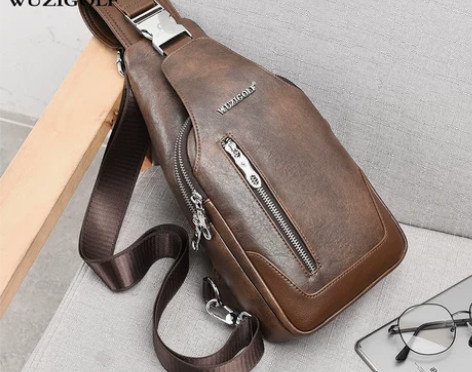 彬澳袋鼠防盗胸包男士斜挎包韩版休闲单肩小背...