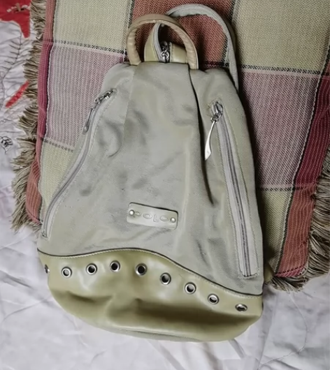 女式背包，双肩包，手包，挎包，淡黄色，布身...