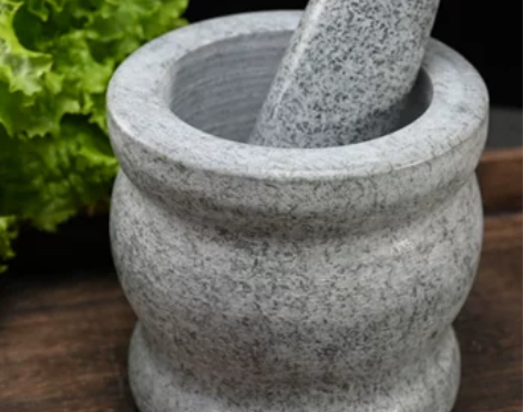 天然石头捣蒜器石臼家用捣药罐研磨器蒜石臼子...