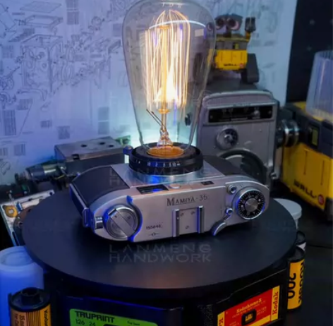 玛米亚35相机魔改钨丝装饰灯氛围灯桌面摆件...