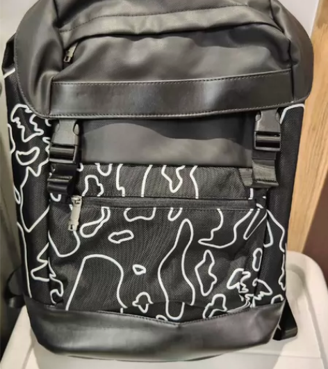 全新网易严选印花翻盖大容量双肩包男休闲户外...