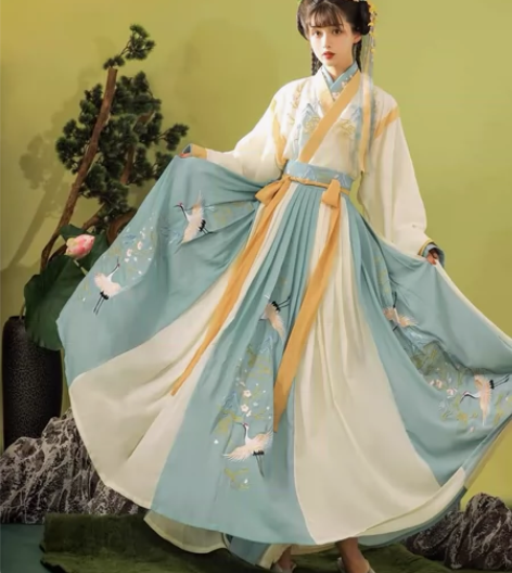 神明少女玉术原创汉服女羽集晋制齐腰魏晋风交...