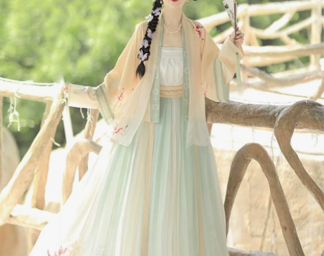 ?星婉 宋制汉服女长袖短衫半袖褙子齐腰褶裙...