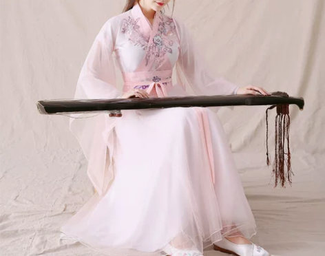 ?古装女中国风樱花汉服粉色少女学生超仙气古...