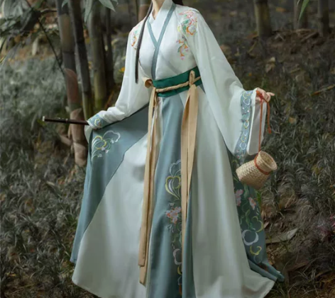 笑寒千韵岗原创汉服女春秋季中国风晋制古装交...