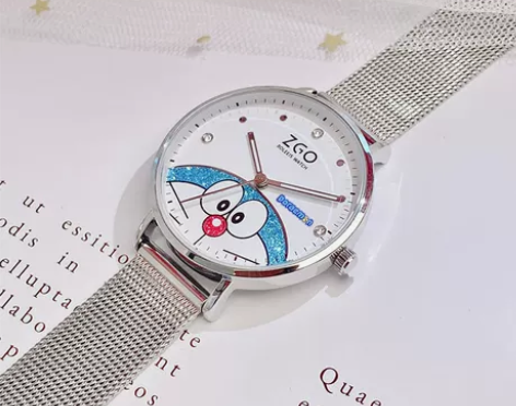 正港哆啦A梦手表女款初中学生防水高颜值小众...