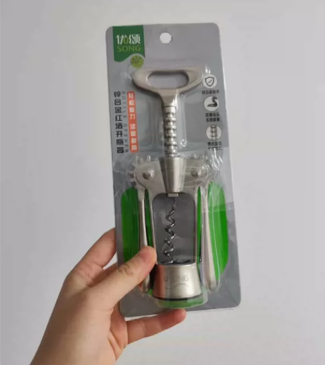 全新金属红酒开瓶器,仅用过一次,苏果超市购...