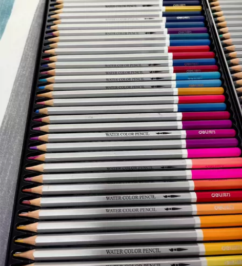 得力彩铅，画画专用72色水溶性彩色铅笔，原...