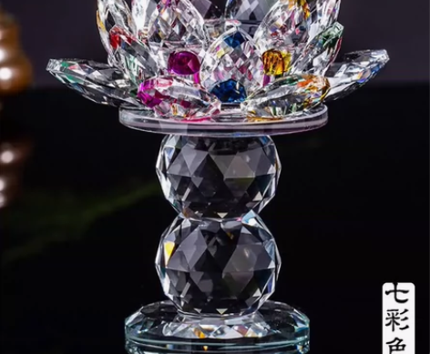 双球立体莲花烛台 七彩莲花烛台 可放油酥灯...