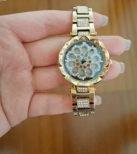 时来运转香槟色满天星手表小众设计女表全新的...