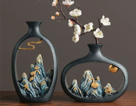 新中式禅意花瓶摆件客厅家居酒柜电视柜茶室办...
