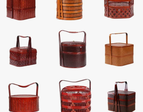 月饼礼品篮结婚食盒篮复古特色竹编手提篮水果...