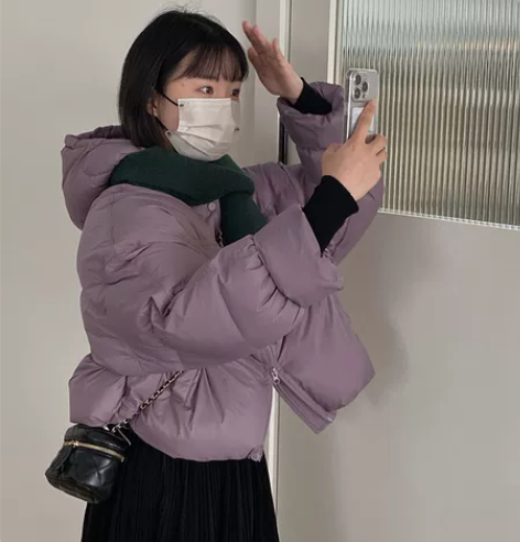 江左 暖冬软贝果4色白鸭绒连帽保暖羽绒服女...