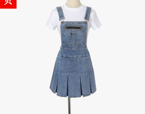 J 初恋女神 减龄背带裙甜美小个子连衣裙女...