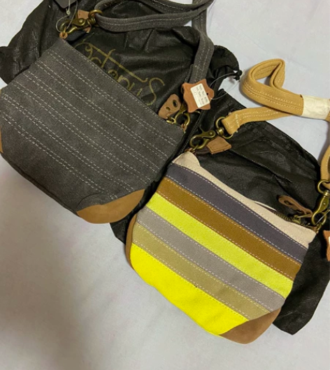 帆布小包包女包日常通勤包撞色条纹休闲斜挎手...