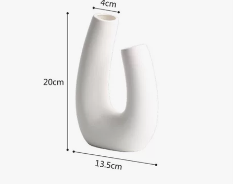 北欧几何创意艺术素胚干花陶瓷花瓶民宿摆件 ...