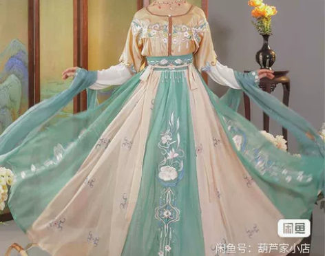 耀春花瑶归汉服女正品原创唐制坦领三件套半臂...