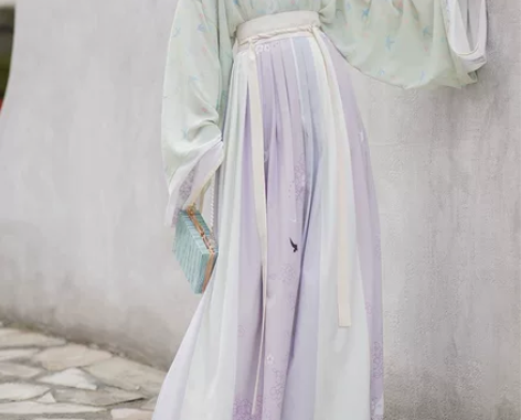 晋制交领齐腰晋儒褶裙原创改良汉服（三件套 ...