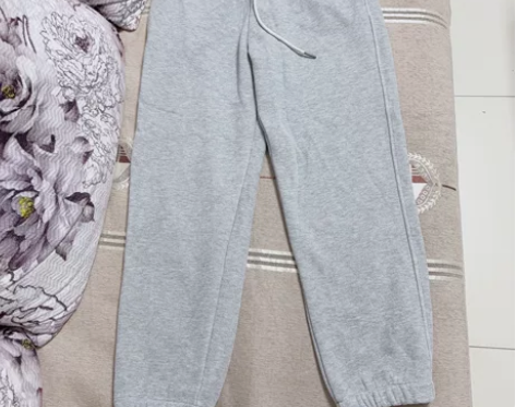 xd价出灰色纯棉运动裤女秋冬新款百搭束脚小...