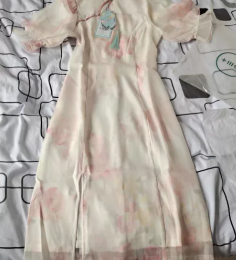 十三余小豆蔻儿[香夺]国风双层碎花印花立领...