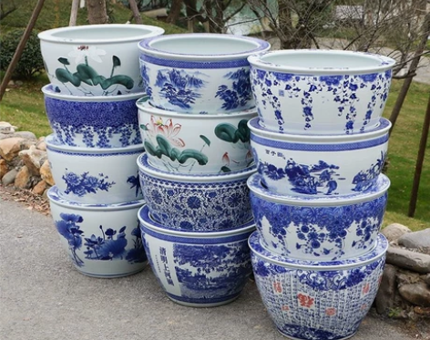 现有陶瓷鱼缸景德镇荷花缸睡莲缸碗莲缸书画缸...