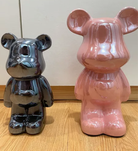 轻奢暴力熊摆件高档陶瓷客厅玄关电视柜酒柜存...