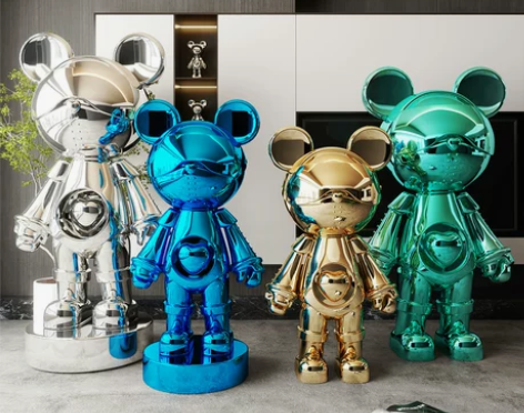 网红星星熊电镀大摆件暴力熊公仔芝麻街雕塑落...