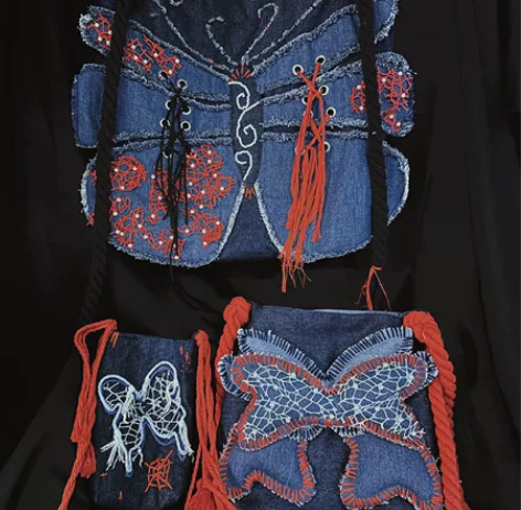 蝴蝶主题服装面料改造 牛仔包包 不同包包价...