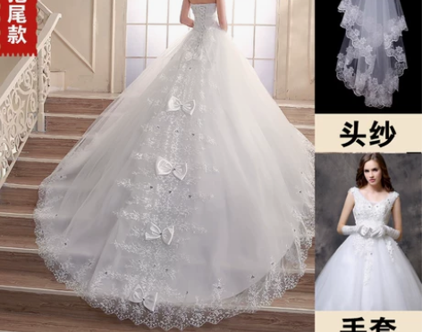 千度依凡抹胸型婚纱新娘礼服 秋冬季款 颜色...