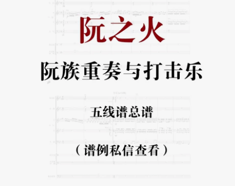 阮之火 阮组重奏室内乐总谱 中阮大阮小阮合...