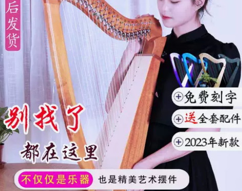 新款竖琴单板古典里拉琴lyre小便携式24...