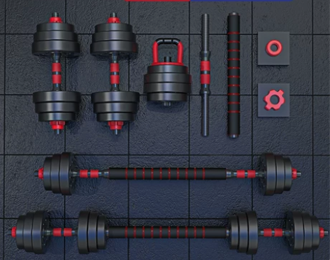 品健哑铃男士健身家用锻炼器材多功能杠铃套装...