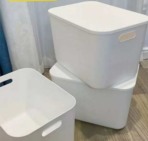 （剩下50个）全新收纳箱带盖桌面储物箱家用...