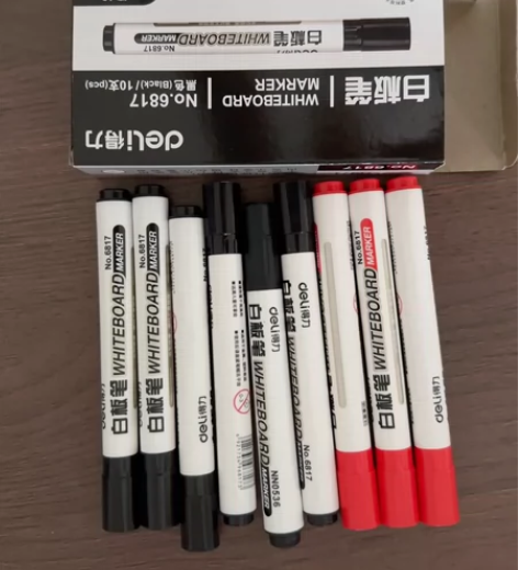 得力   大头笔记号笔得力白板笔6817黑...