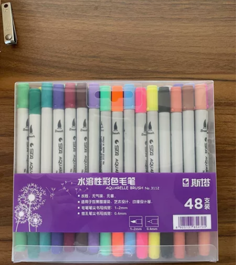 斯塔双头水彩笔软头马克笔针管笔 全新 买了...