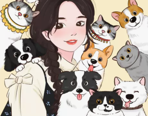手绘宠物q版动物漫画画像定制猫猫咪狗狗照片...