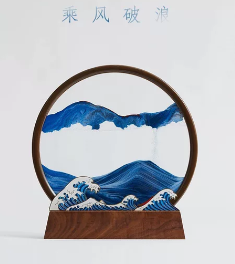 马鹿流沙画乘风破浪创意办公室摆件客厅装饰品...