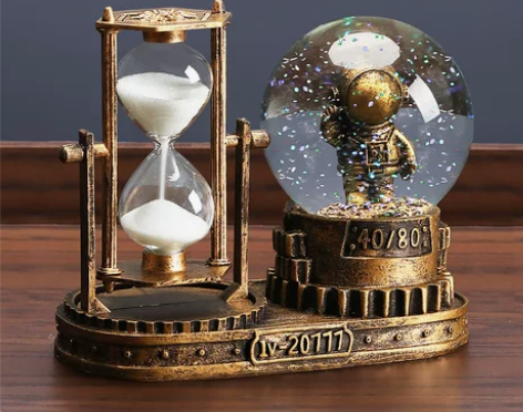 创意宇航员沙漏计时器流沙水晶球摆件男生儿童...