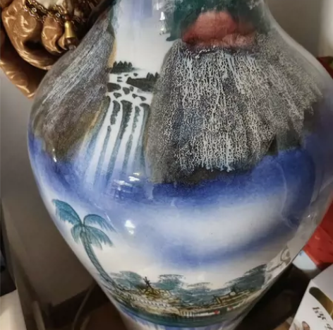 景德镇青花陶瓷落地大花瓶中式客厅酒店大厅装...