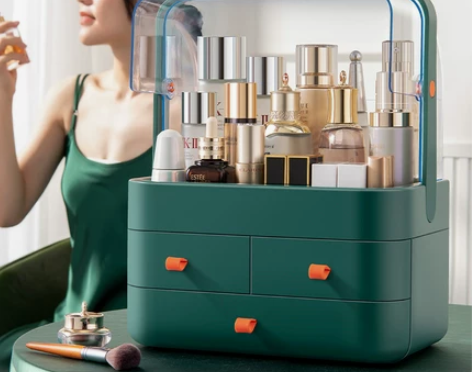 【欢聚价】网红化妆品收纳盒桌面防尘简约亚克...