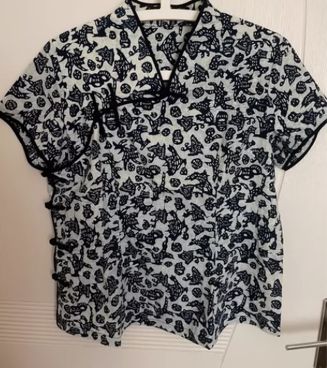 懂行的来丁娘子出品中式盘扣女短袖衬衣 白胚...