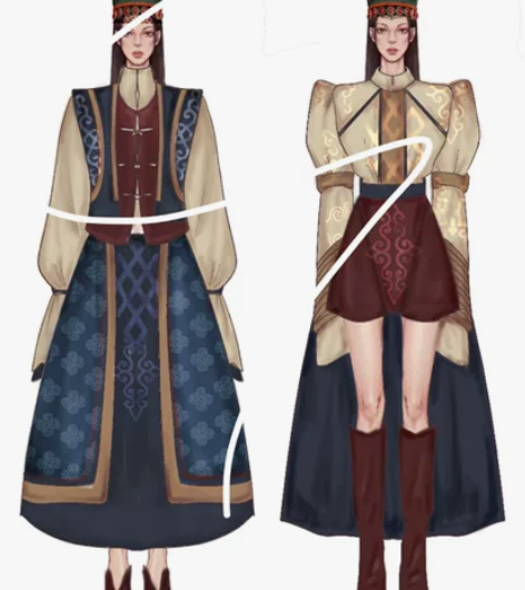 服装设计｜系列效果图设计｜线稿配色设计  ...