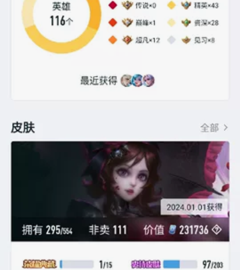 王者安卓Q区共号（相当于永久租）295皮肤...