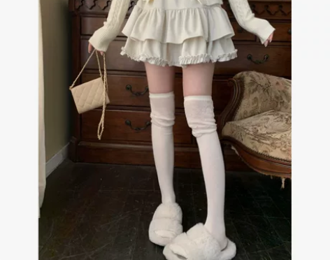 高腰黑色毛呢半身裙女2023秋冬季新款百褶...