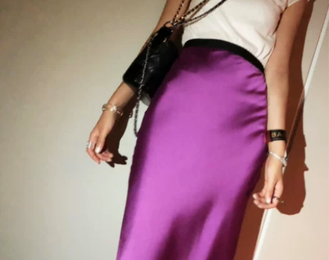 【光泽感  纹理缎面】华丽的玫粉色鱼尾裙包...